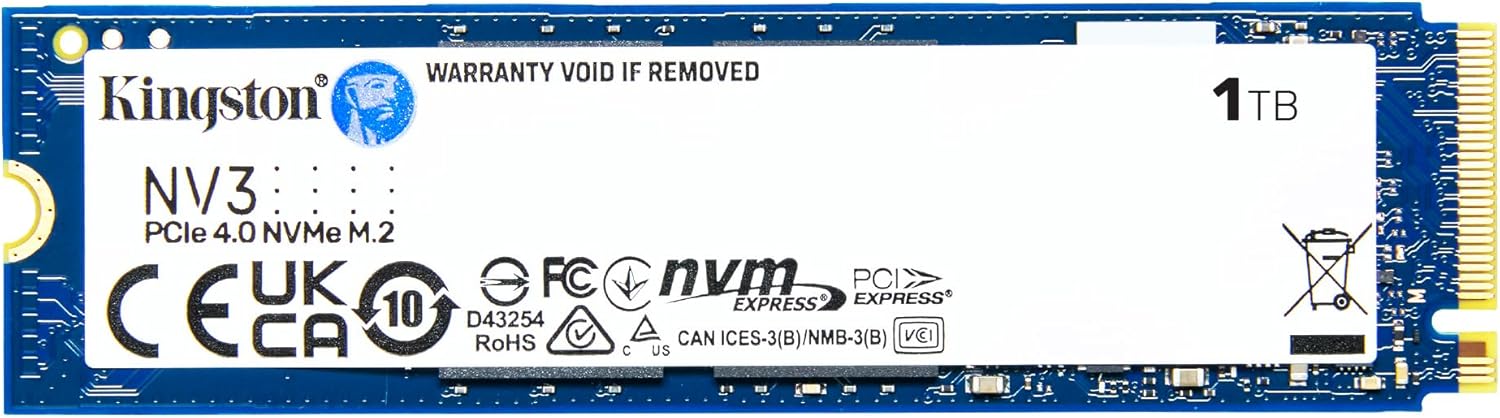 Kingston NV3 SSD 1TB NVMe PCIe 4.0 M.2 2280