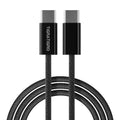 Cavo di ricarica rapida USB-C a USB-C in nylon nero da 60W PD.