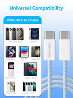 Cavo di ricarica rapida PD da 60W USB-C a USB-C in nylon blu