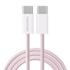 Cavo di ricarica rapida PD da 60W USB-C a USB-C in nylon rosa