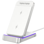 D18 stazione di ricarica wireless 20W certificata Qi supporto di ricarica rapida