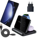 W82 Nero caricatore wireless 3 in 1 pieghevole