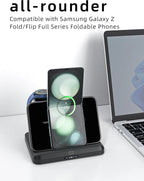 W82 Nero caricatore wireless 3 in 1 pieghevole