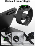 W82 Nero caricatore wireless 3 in 1 pieghevole