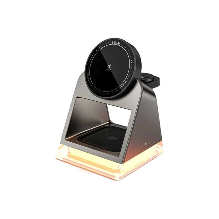 W83 Caricatore Wireless 3 in 1 con Lampada da Notte