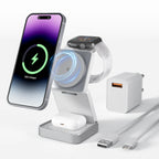 W90 Caricabatteria wireless Magsafe 3 in 1 Apple con Qi da 15W