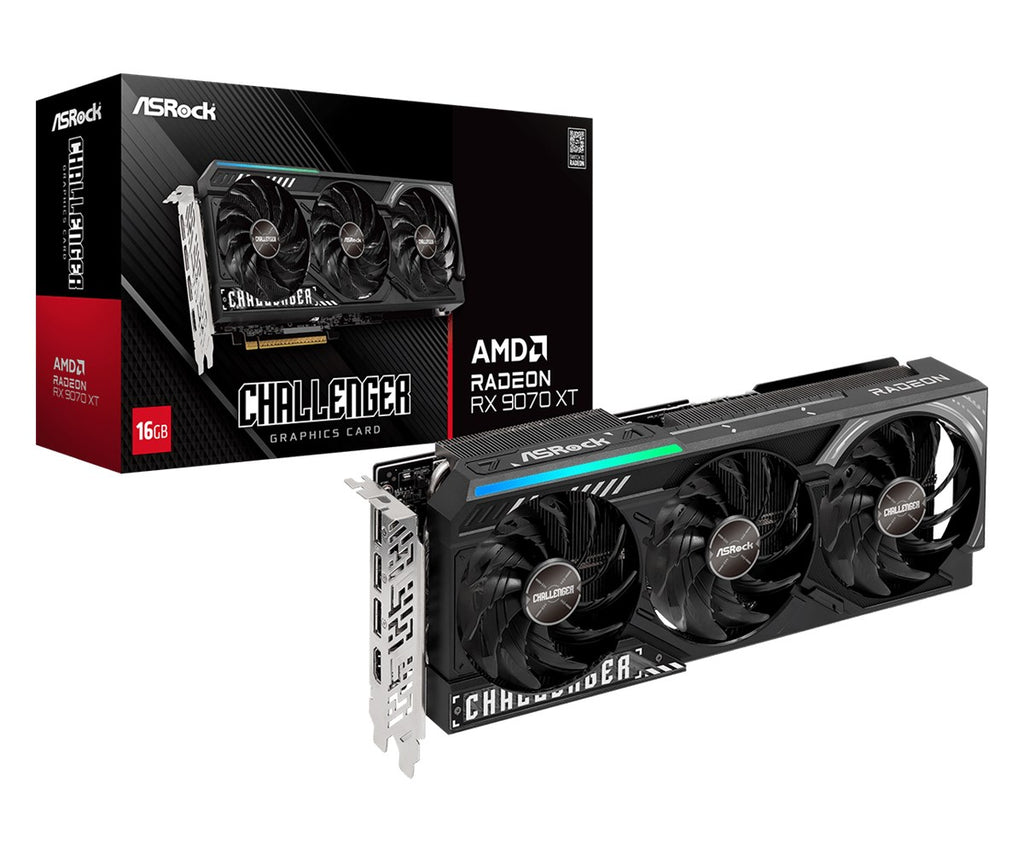 ASRock Radeon RX 9070 XT Challenger 16GB - vista frontale
