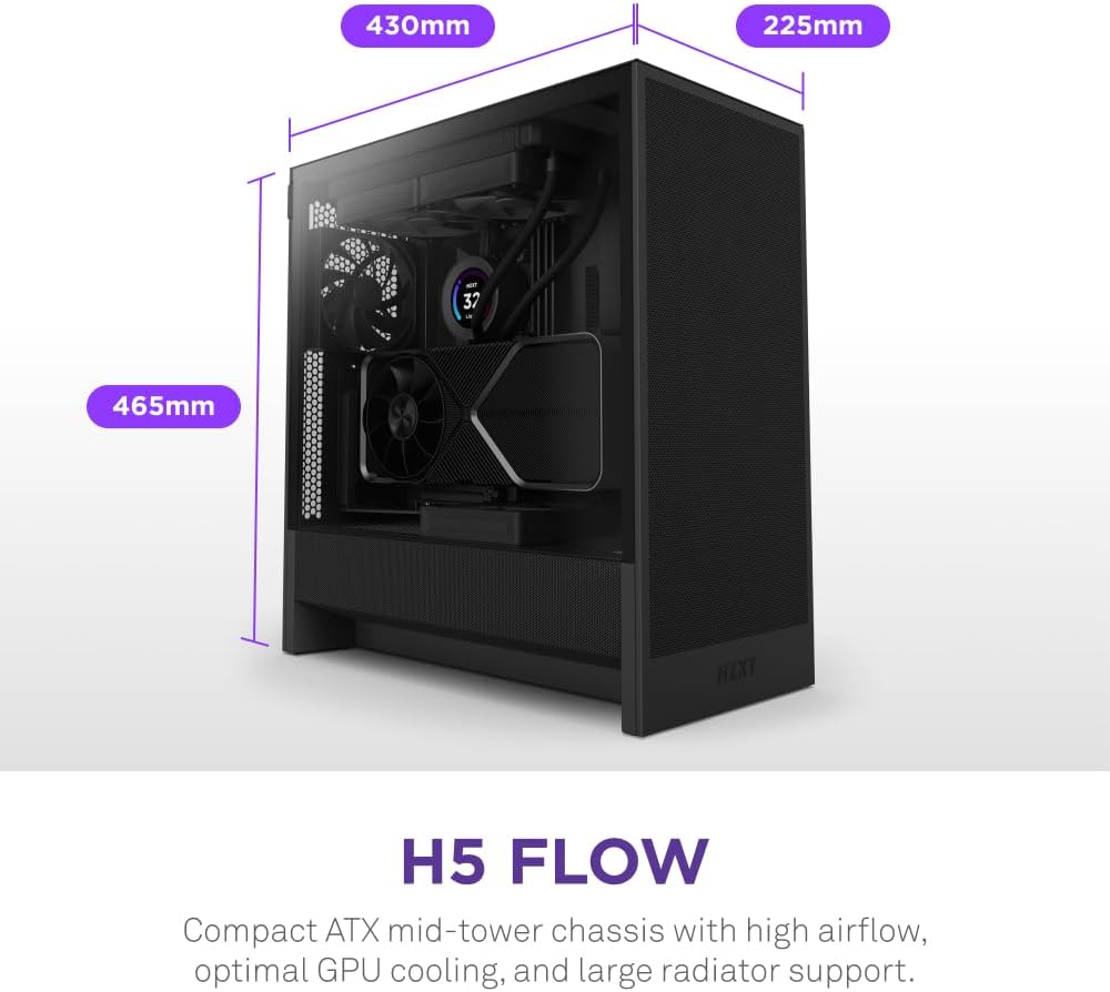 NZXT H5 Flow nero - spazio interno