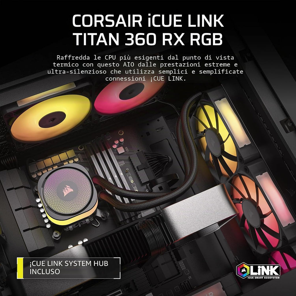 Corsair iCUE LINK TITAN 360 RX RGB - radiatore e ventole