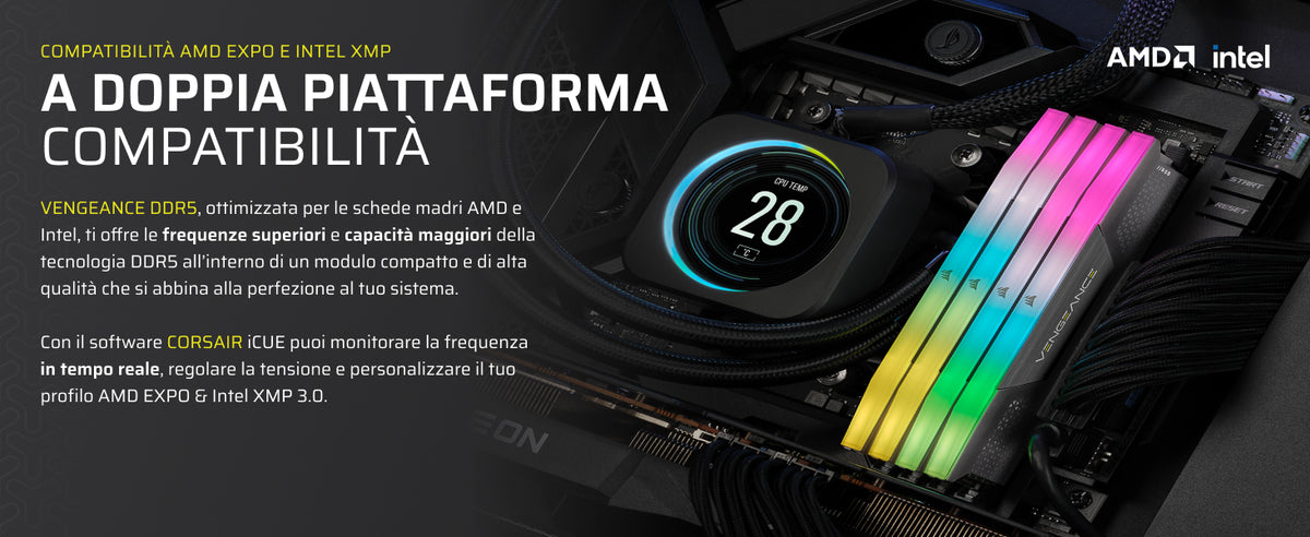 Corsair Vengeance RGB CMH32GX5M2E6000Z36 DDR5 32 GB - banner A+ 2