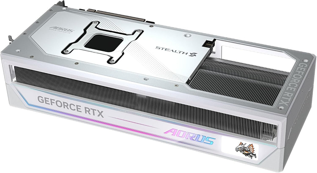 GIGABYTE AORUS RTX 5090 STEALTH ICE 32G - vista della piastra posteriore