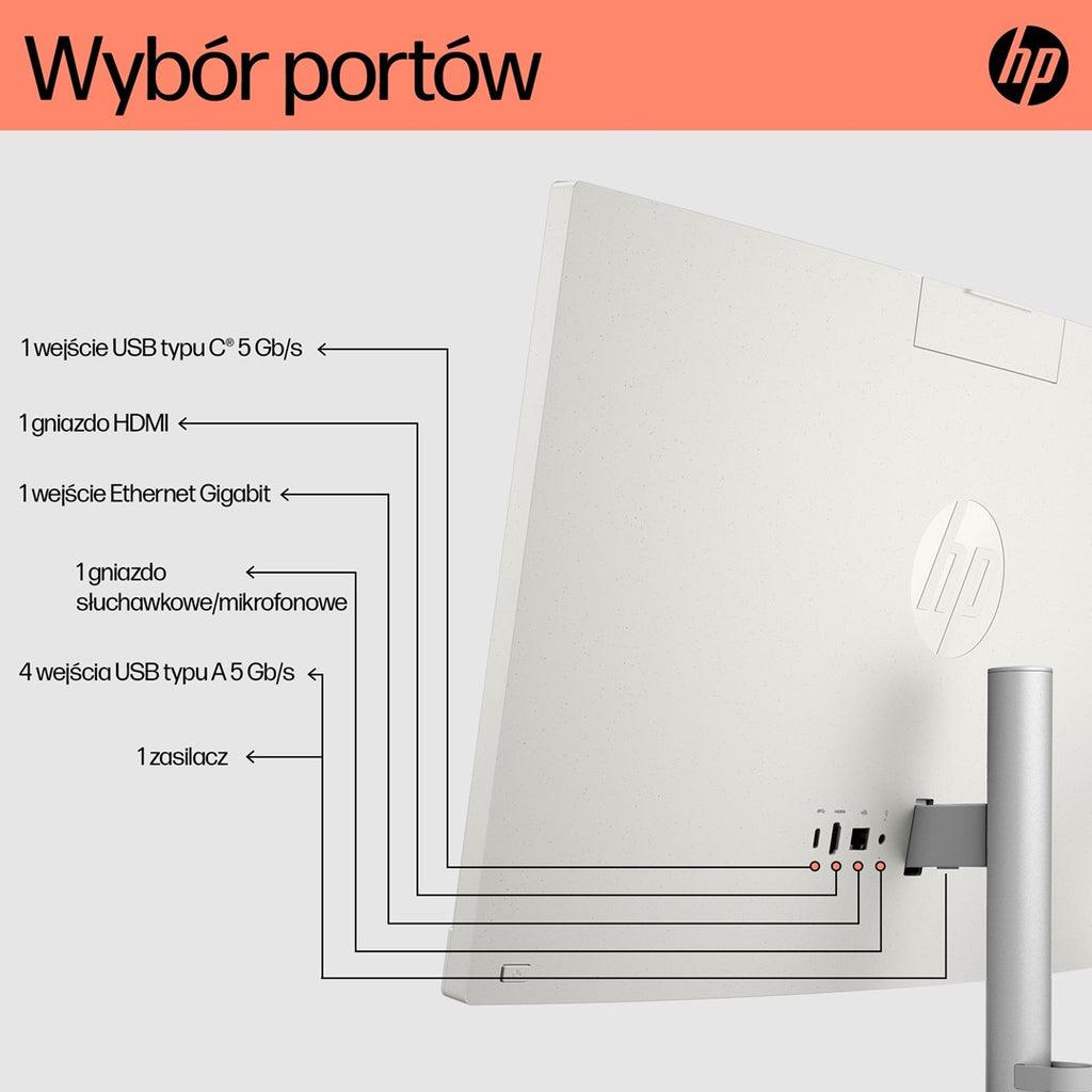HP 24-cr0312nw All-in-One bianco vista laterale