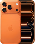 Apple iPhone 17 Pro arancione cosmico, vista frontale e posteriore