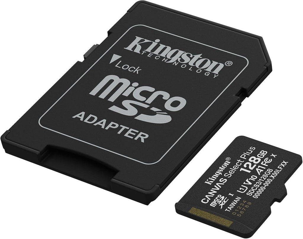 Scheda microSD Kingston 128GB A1 U1 V10 e adattatore SD
