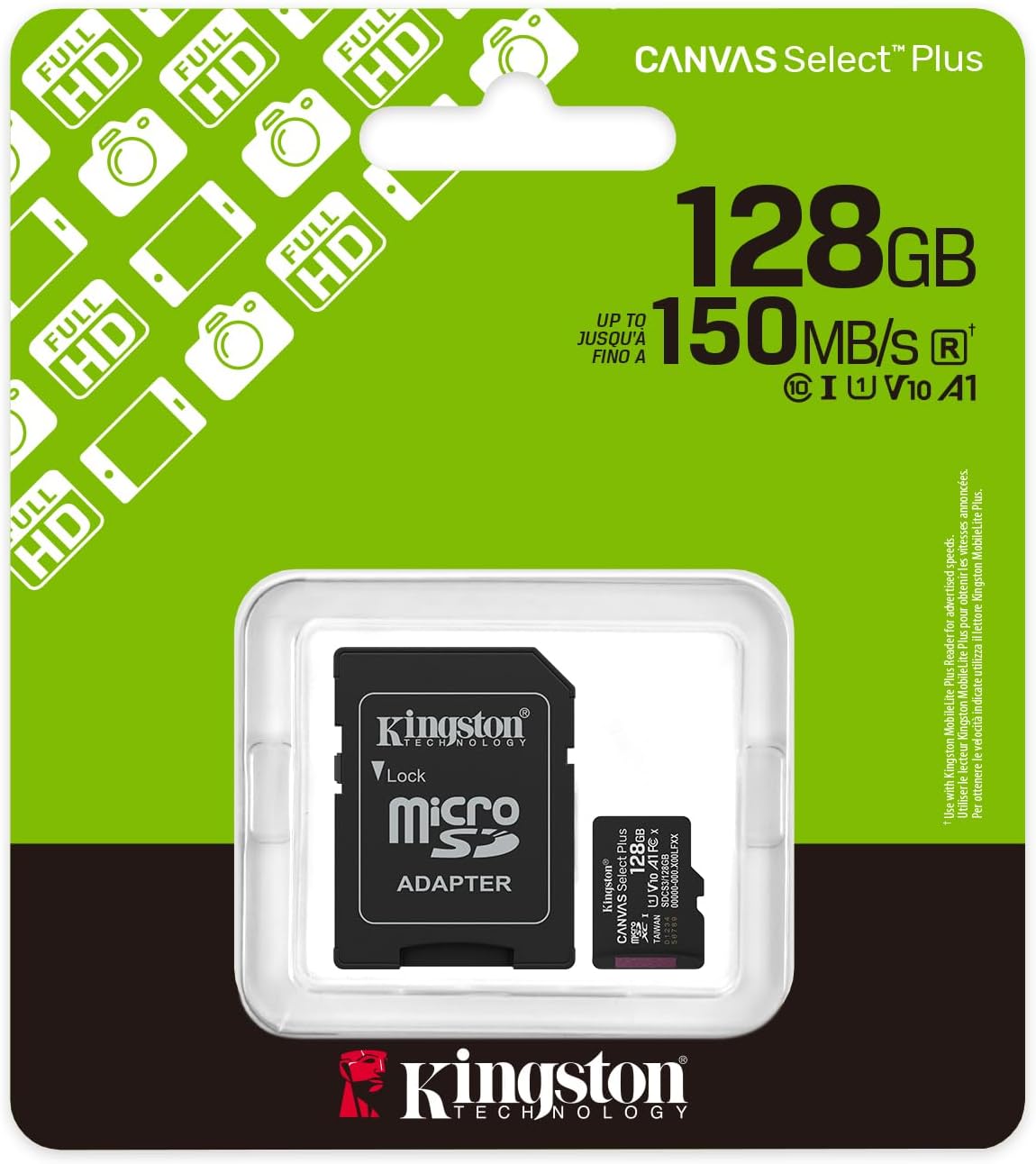 Confezione Kingston Canvas Select Plus 128GB fino a 150MB/s