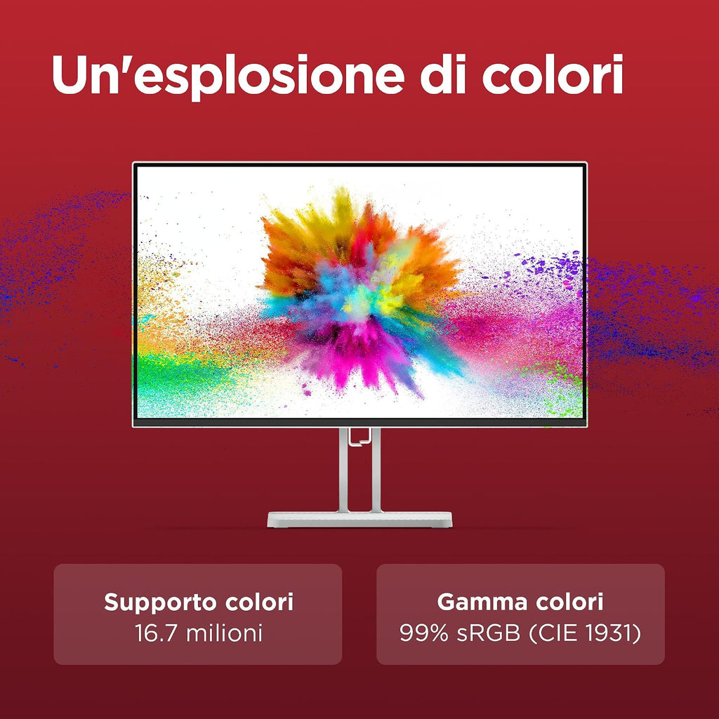 Pannello IPS 99% sRGB del monitor Lenovo L24-45