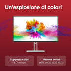 Pannello IPS 99% sRGB del monitor Lenovo L24-45