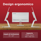 Inclinazione da -5 a +22 gradi e VESA 100 x 100 mm Lenovo L24-45
