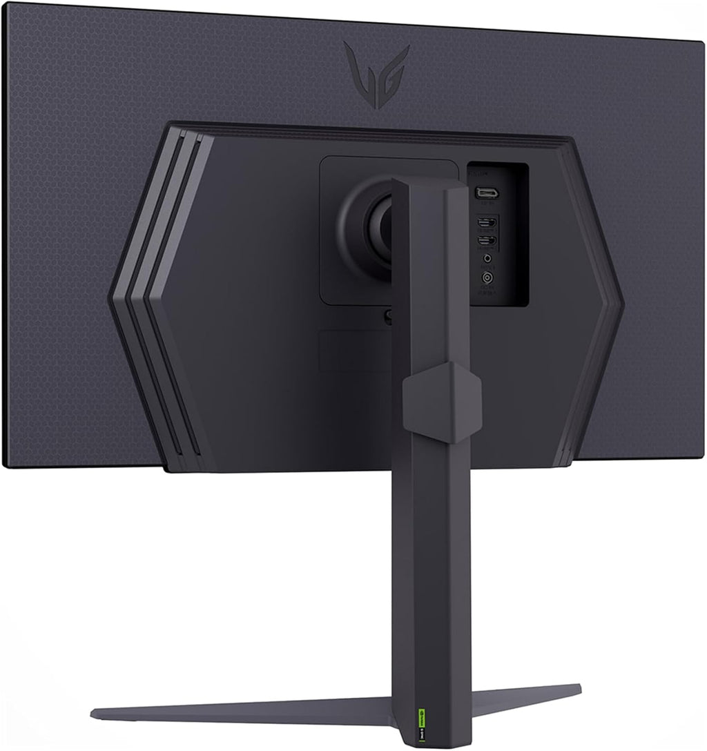 Monitor LG UltraGear 27GS75Q-B vista posteriore a tre quarti