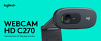 Logitech C270 webcam HD 720p plug and play