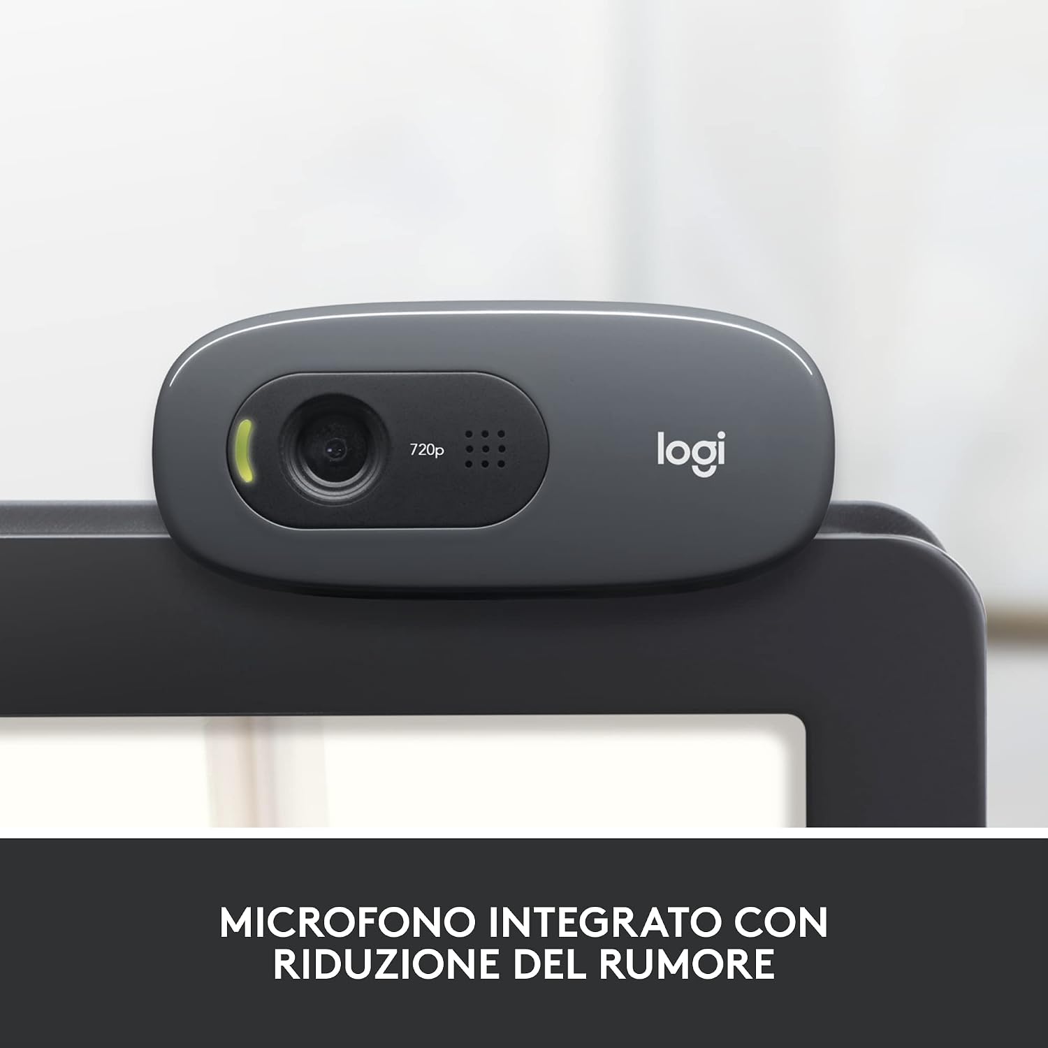 Logitech C270 dettaglio frontale webcam HD 720p