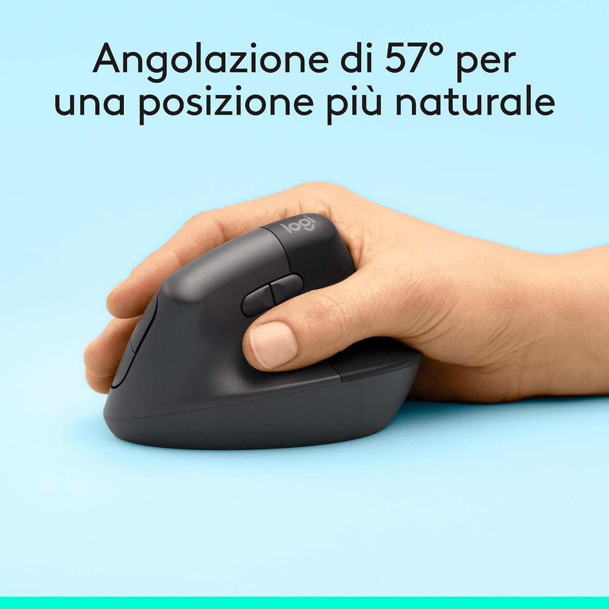 Logitech Lift mouse verticale - angolo di 57 gradi