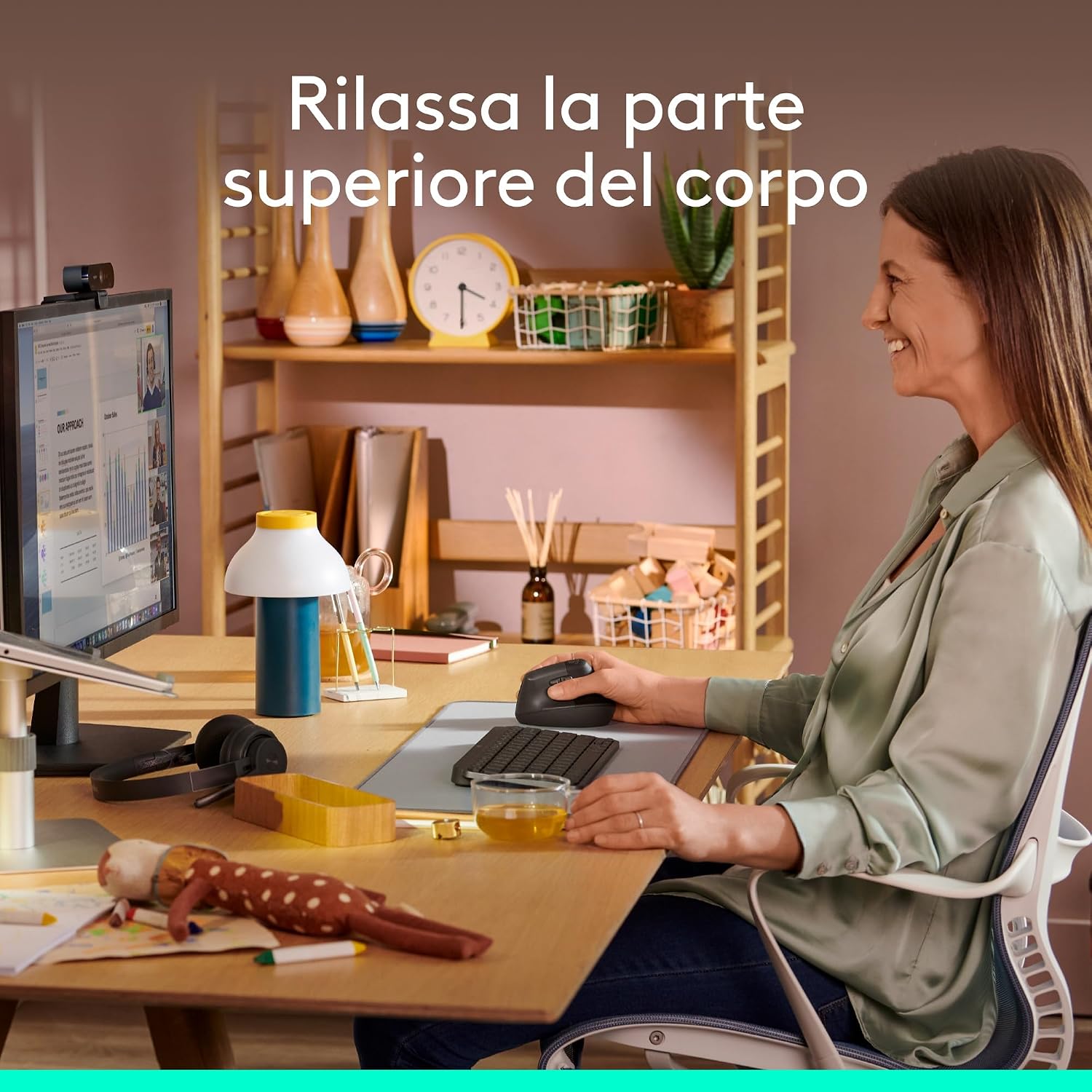 Logitech Lift mouse wireless - clic silenziosi