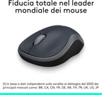 Logitech M185 mouse wireless compatto