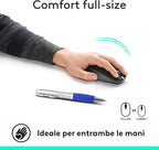 Logitech M190 mouse full size ergonomico