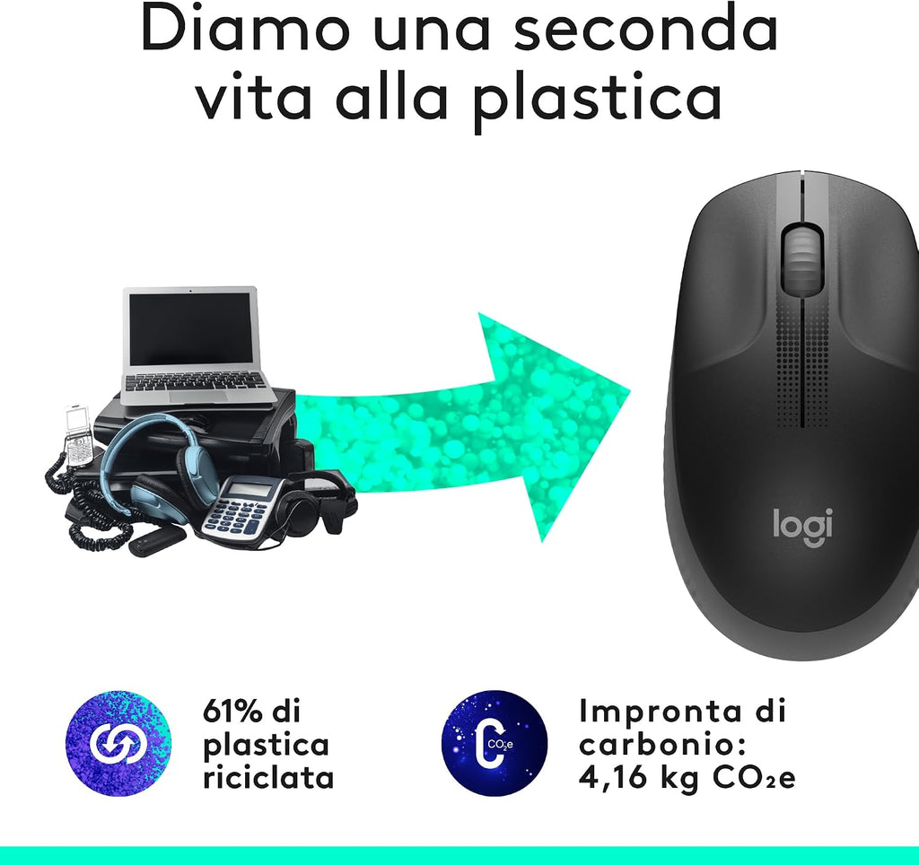 Logitech M190 connessione wireless 10 metri