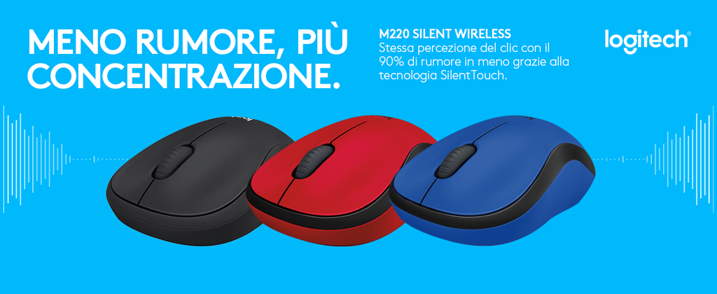 Logitech M220 SILENT A+ SilentTouch meno rumore più concentrazione