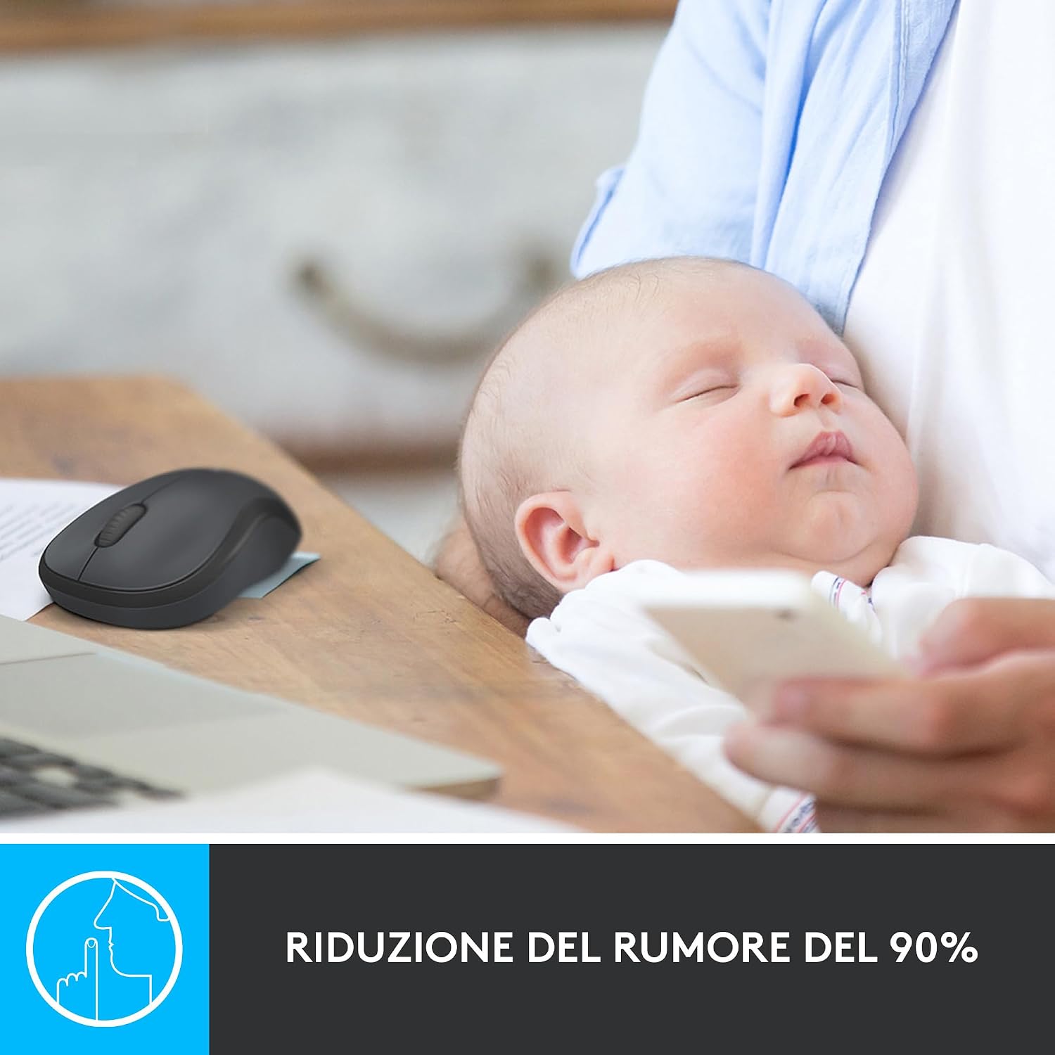 Logitech M220 SILENT riduzione del rumore dei clic oltre il 90 percento