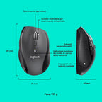 Logitech M705 dimensioni comandi e scroller inclinabile