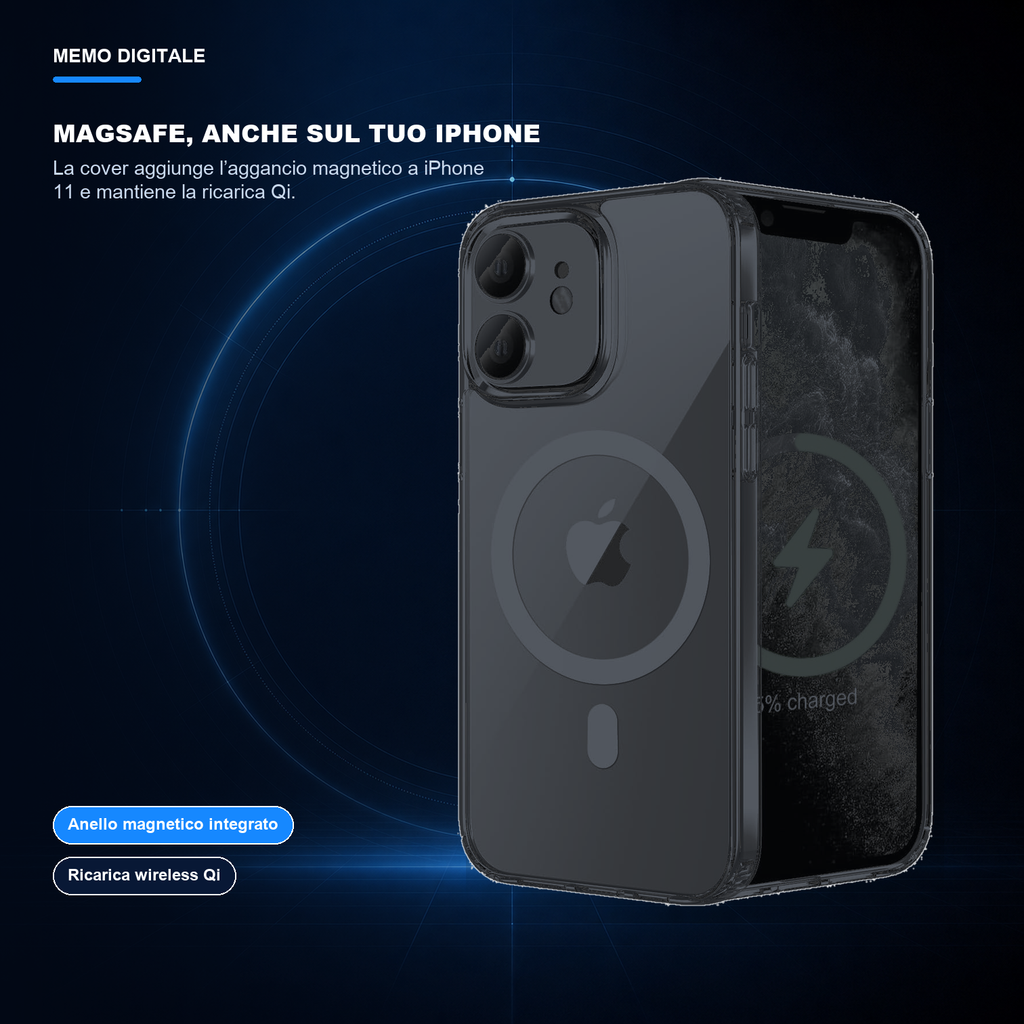 iPhone 11 | Cover nera MagSafe | Aggancio magnetico preciso
