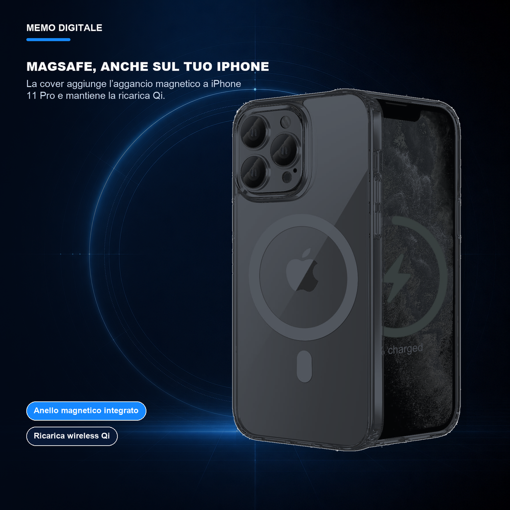 iPhone 11 Pro | Cover nera MagSafe | Aggancio magnetico preciso