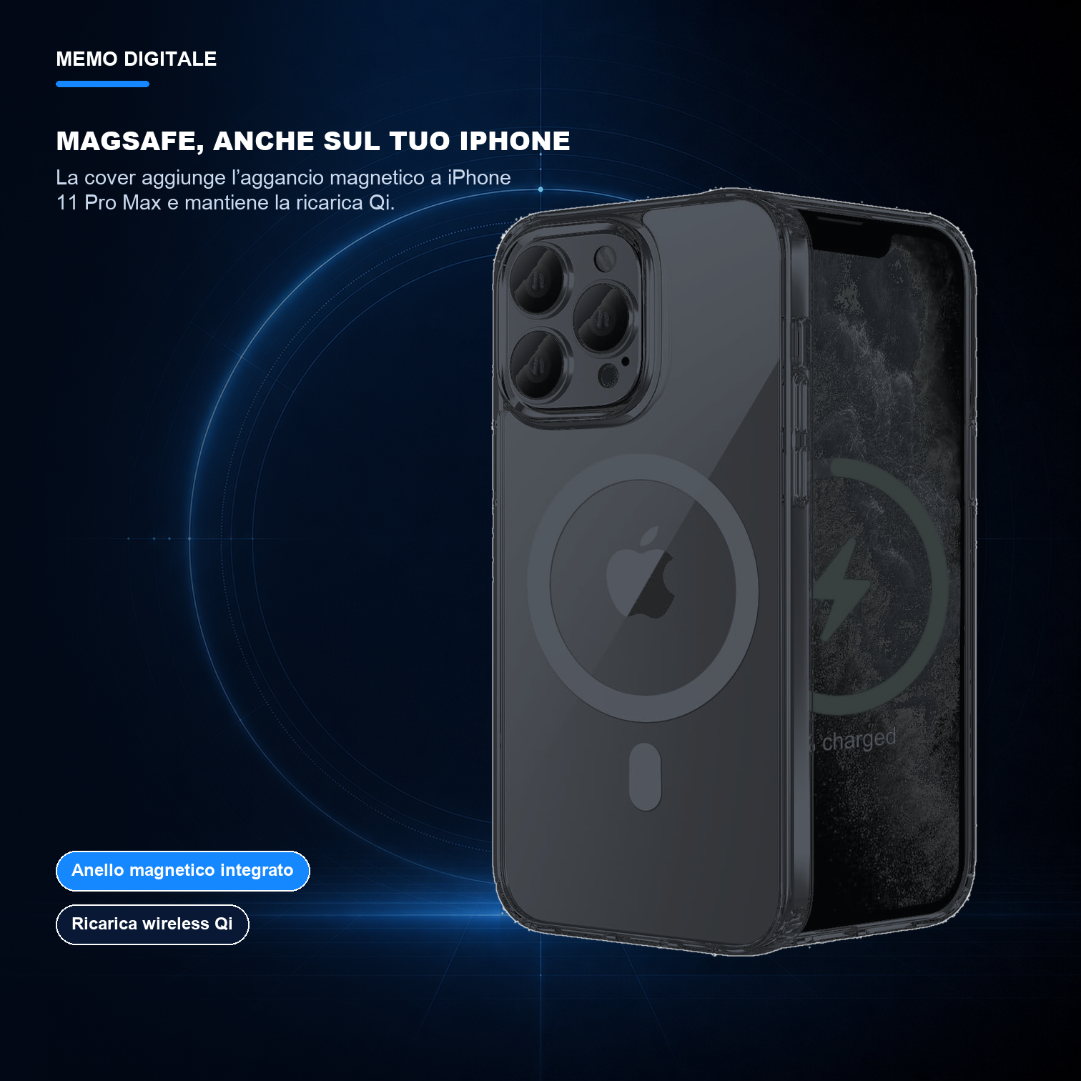 iPhone 11 Pro Max | Cover nera MagSafe | Aggancio magnetico preciso