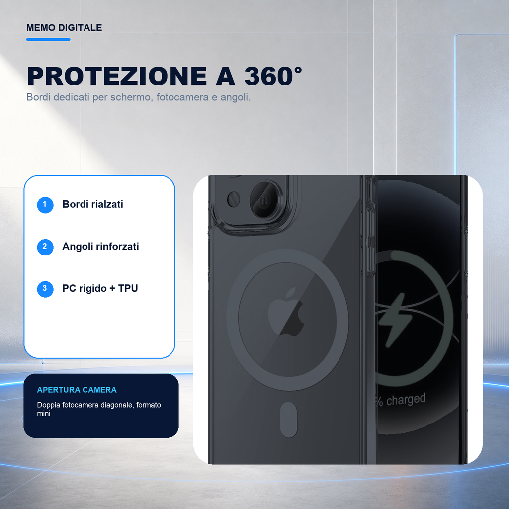 iPhone 13 Mini | Cover nera MagSafe | Protezione a 360 gradi