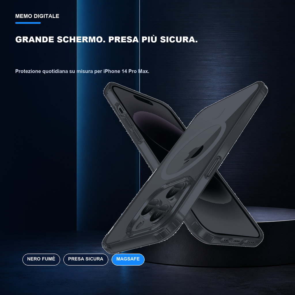 iPhone 14 Pro Max | Cover nera MagSafe | Profilo nero e presa sicura