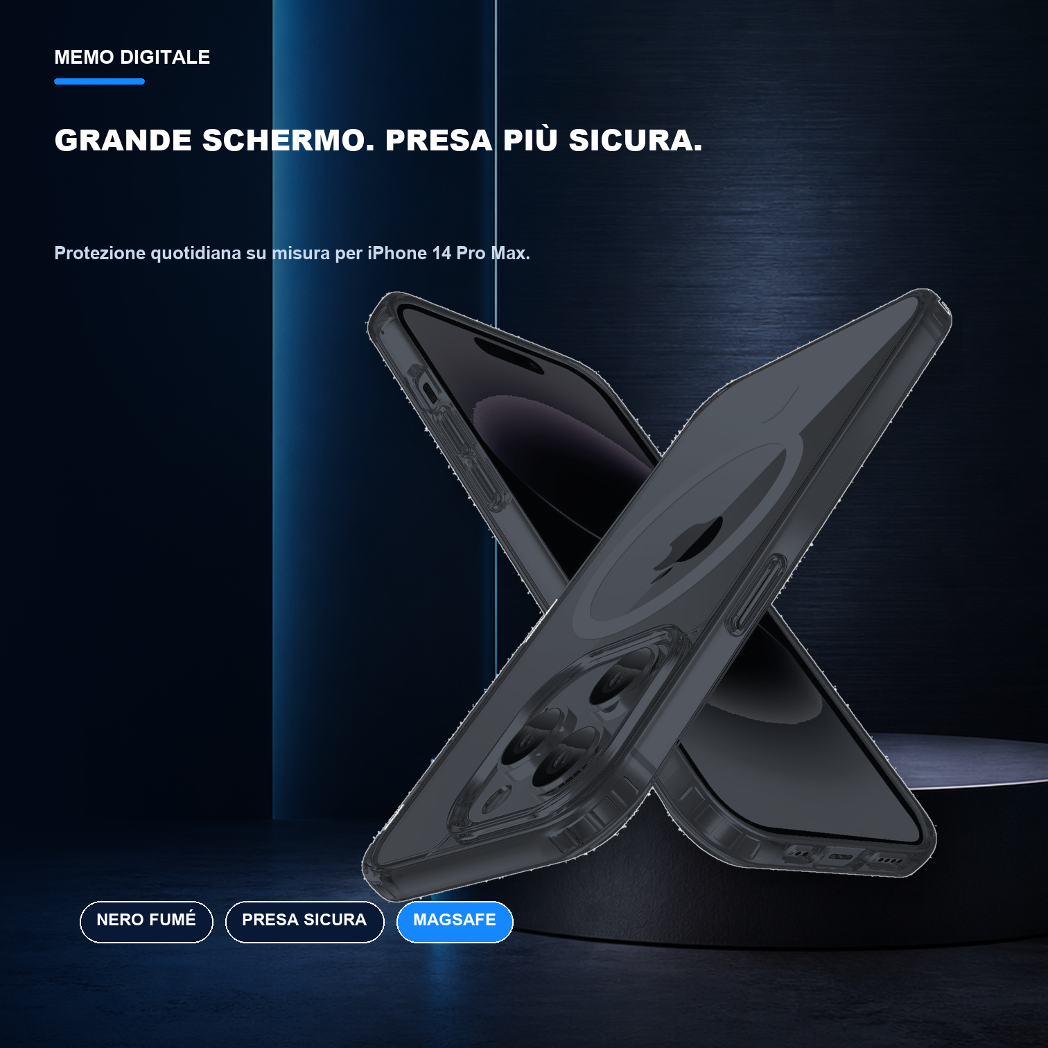 iPhone 14 Pro Max | Cover nera MagSafe | Profilo nero e presa sicura