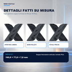 iPhone 16 Plus | Cover nera MagSafe | Dettagli e ritagli su misura
