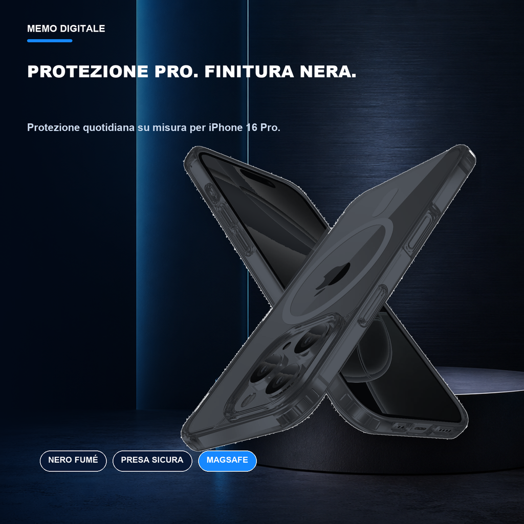 iPhone 16 Pro | Cover nera MagSafe | Profilo nero e presa sicura