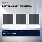 iPhone 16e / iPhone 17e | Cover nera MagSafe | Dettagli e ritagli su misura