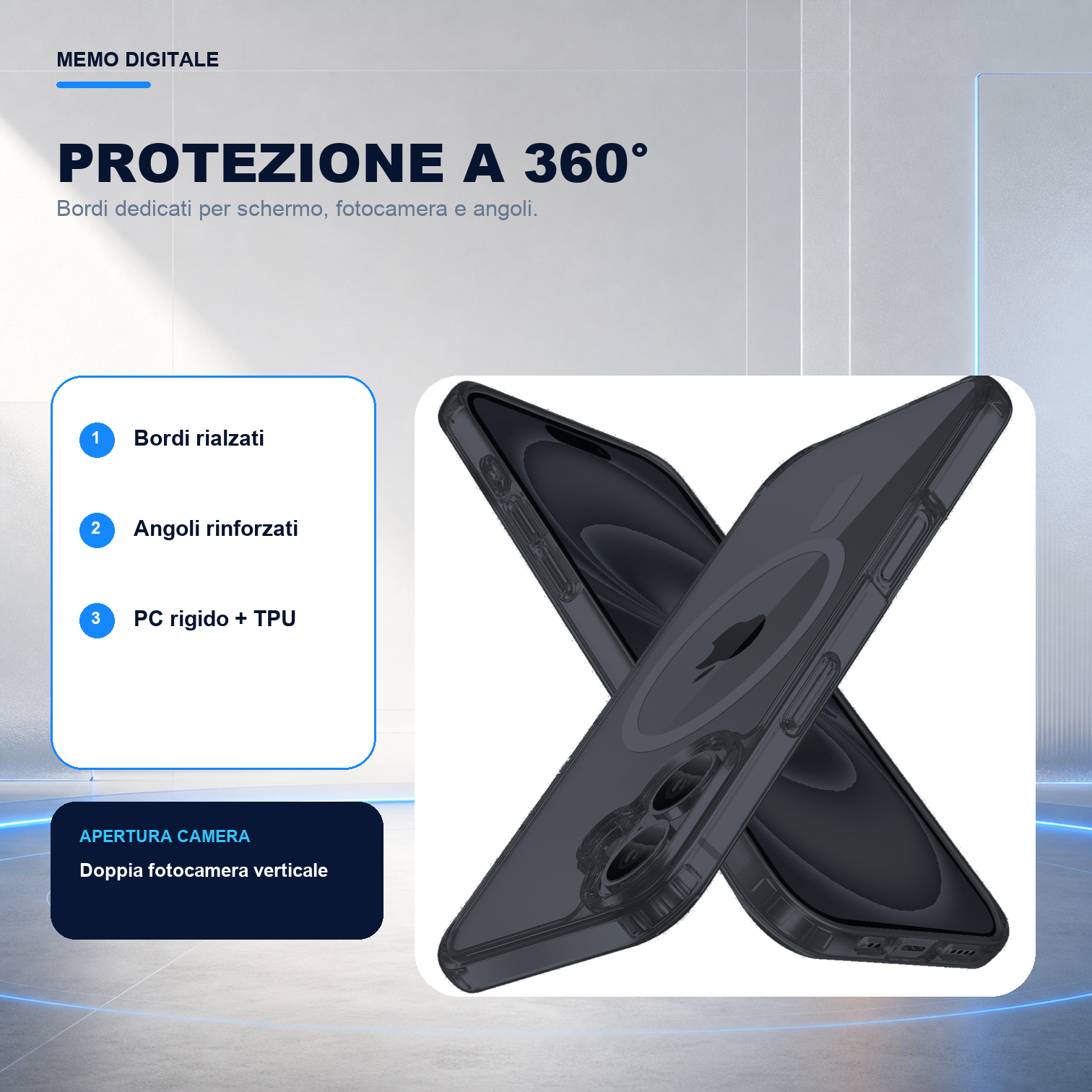 iPhone 17 | Cover nera MagSafe | Protezione a 360 gradi