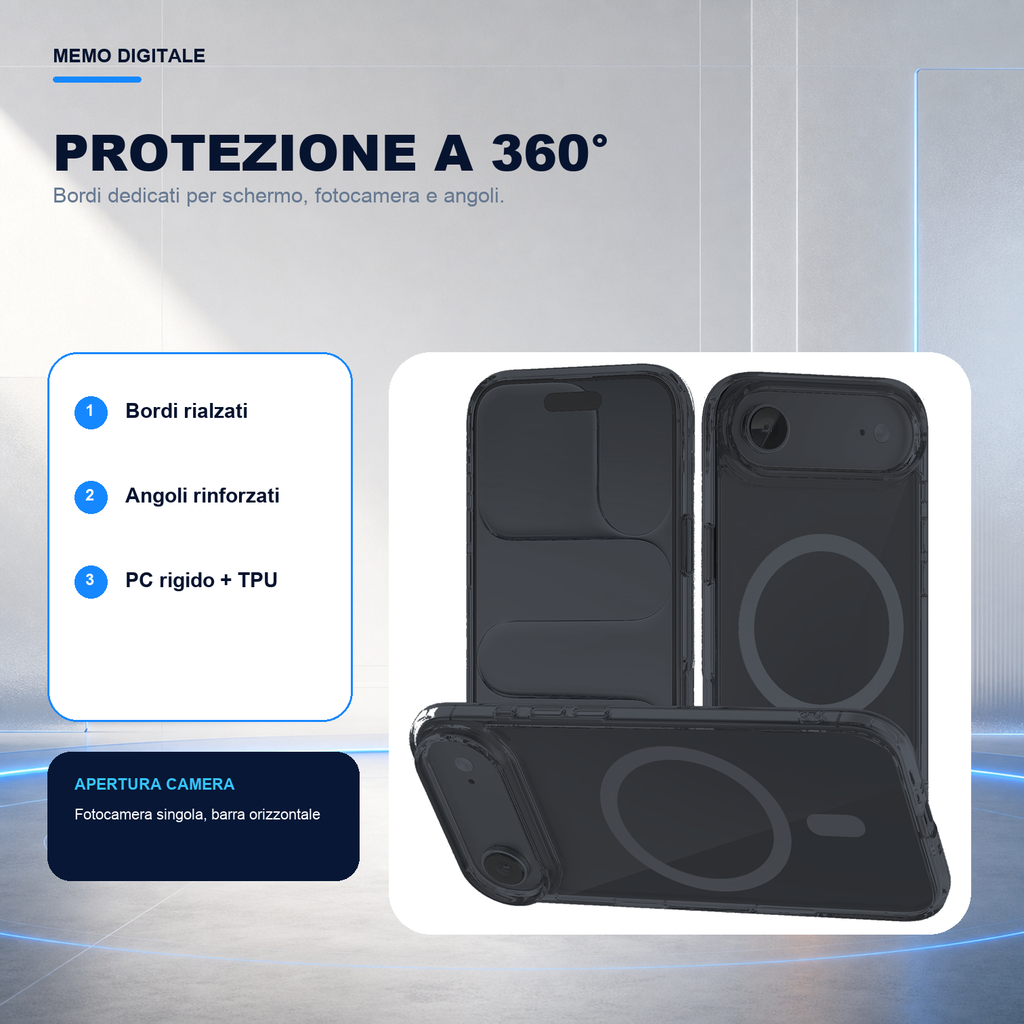 iPhone 17 Air | Cover nera MagSafe | Protezione a 360 gradi