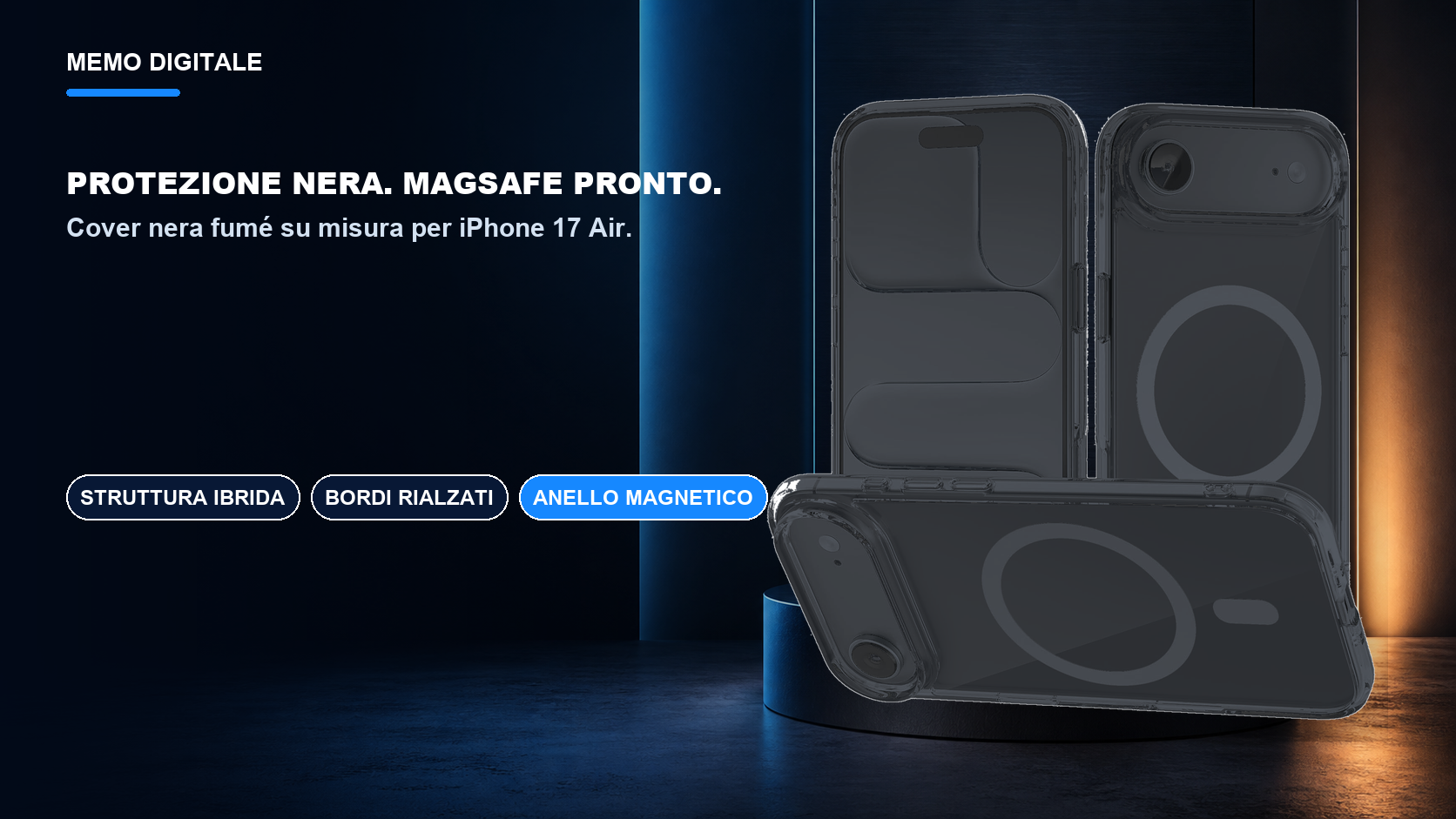 iPhone 17 Air · Protezione nera. MagSafe pronto.