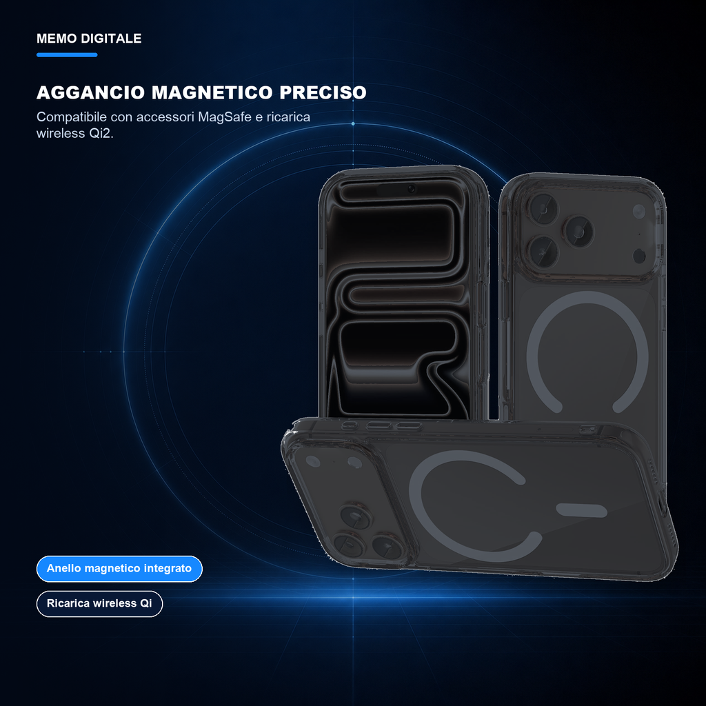 iPhone 17 Pro Max | Cover nera MagSafe | Aggancio magnetico preciso
