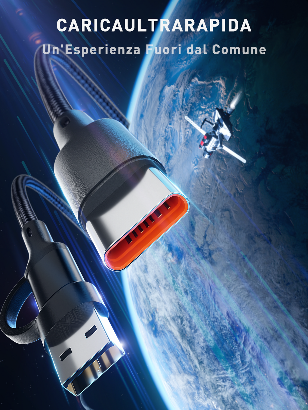 Cavo di ricarica multiplo 4 in 1 con uscite Lightning, USB-C e Micro-USB