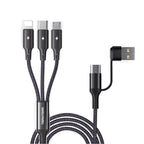 Cavo di ricarica multiplo 4 in 1 nero da 1,2 m o 1,8 m