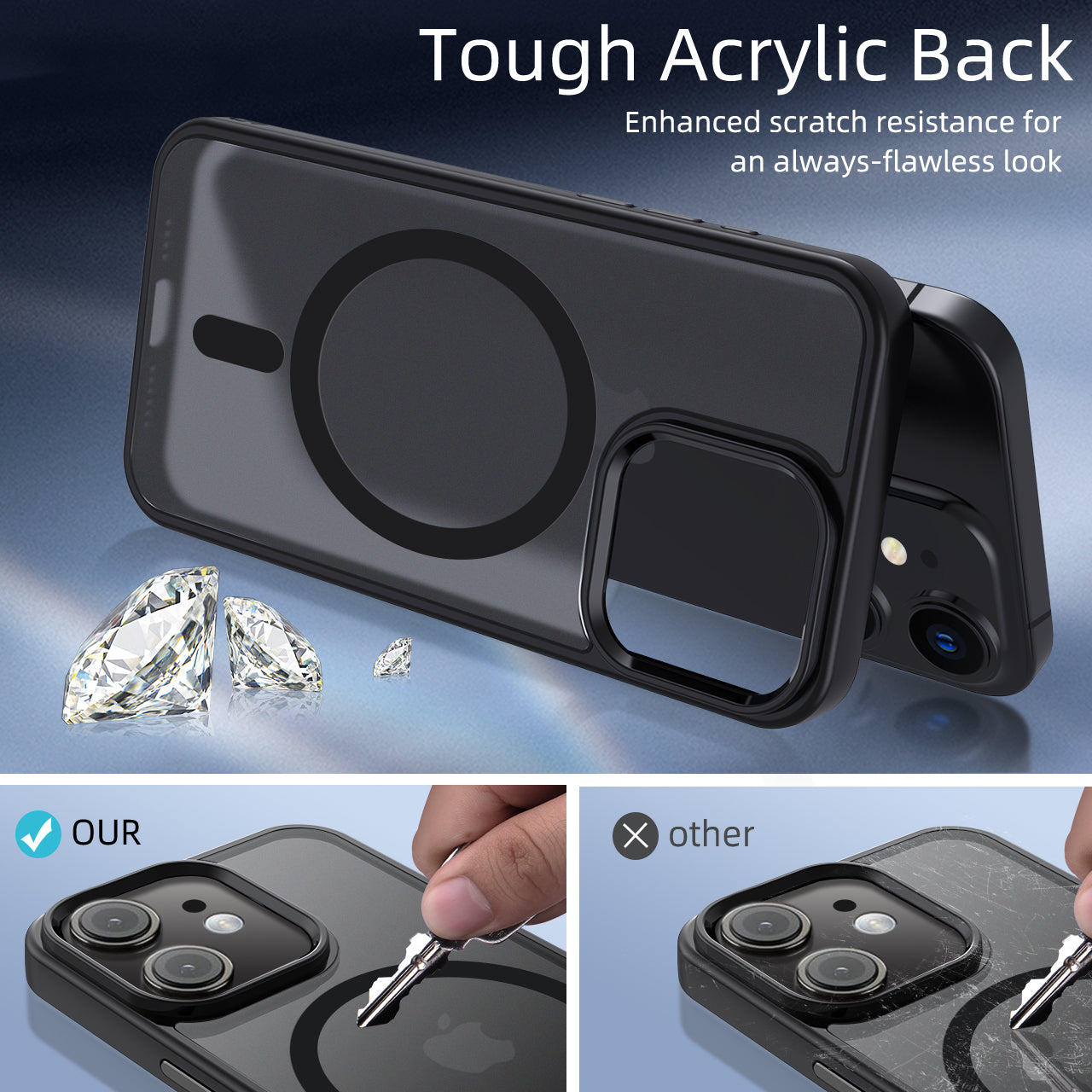 iPhone 11 | Cover magnetica opaca nera | Immagine dettaglio 4