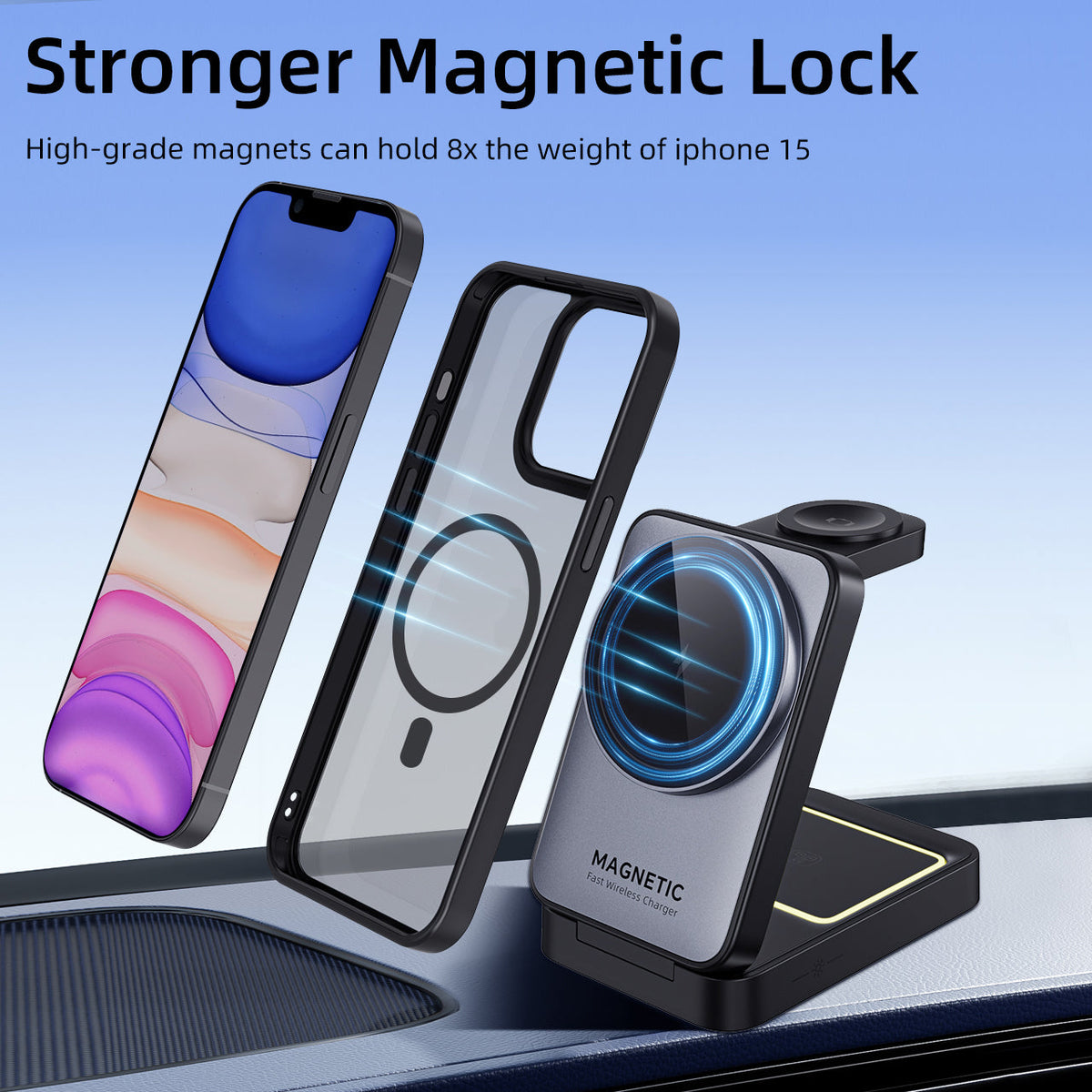 iPhone 11 | Cover magnetica opaca nera | Immagine dettaglio 6